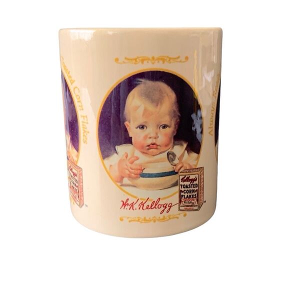 Vintage 1996 Kellogg’s Corn Flakes Baby Boy 1917 Art Mug A Nostalgic Addition - Picture 6 of 14